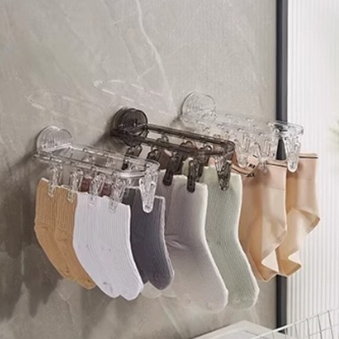아로마트 실내 실외 발코니 다기능 양말 속옷 클립 건조대, 화이트, 1개