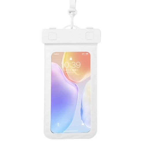 소니오 터치 마카롱 컬러 휴대폰 방수팩 23.5 x 12.3 cm, 02 후크 화이트, 1개
