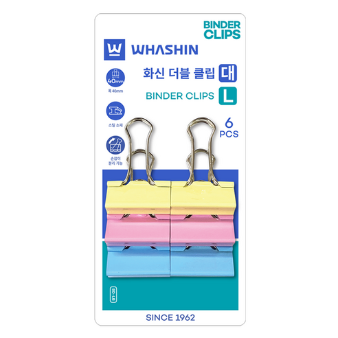 화신 더블클립 블리스터팩, 대, 6개입, 1개