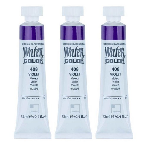 신한화구 전문가 수채화 Tube 바이올렛 408 6p, 12ml, 1색