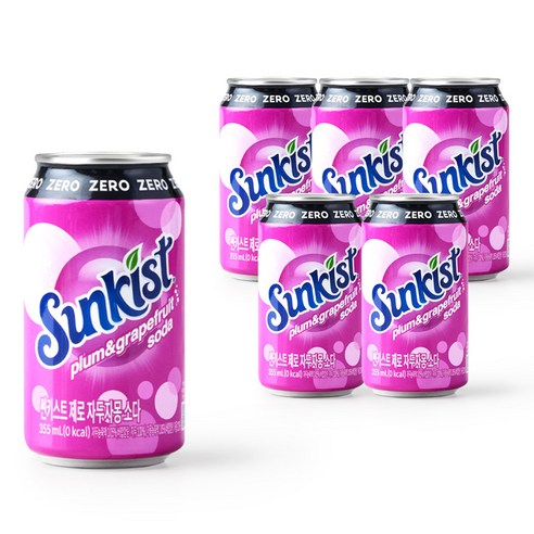 썬키스트 제로 자두자몽 소다, 355ml, 12개
