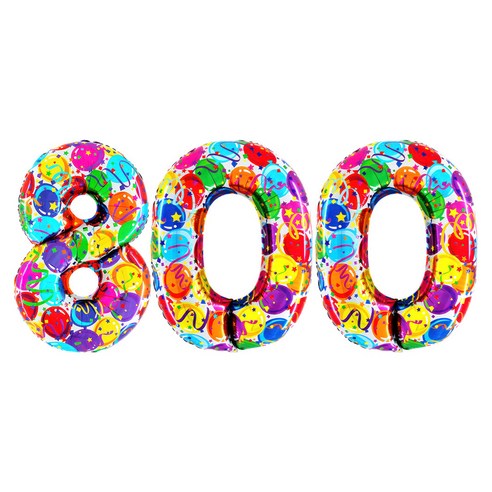 그라보벌룬 은박풍선 숫자 800, 벌룬프린트, 1개