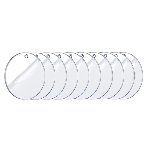 코히모 미술 공예 DIY 타공형 아크릴판 두께 2mm x 지름 75mm 4W061, 투명, 10개