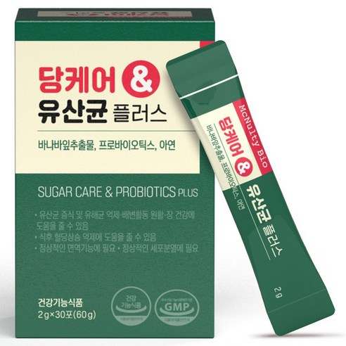 당케어 유산균 플러스 혈당 프로바이오틱스 바나바잎 아연 30p, 5개, 60g