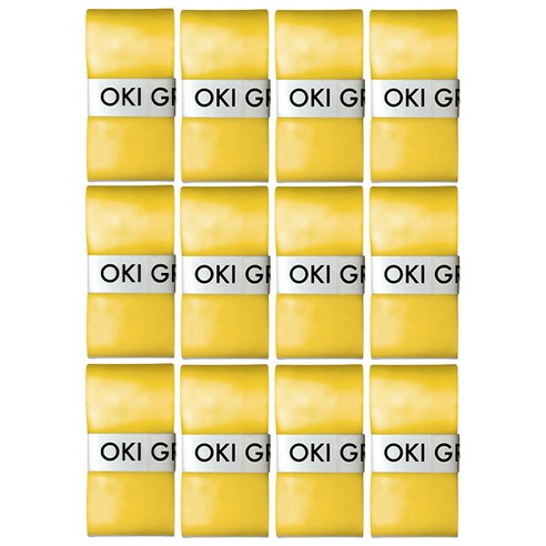 오키그립 테니스 배드민턴 그립, 옐로우, 12개