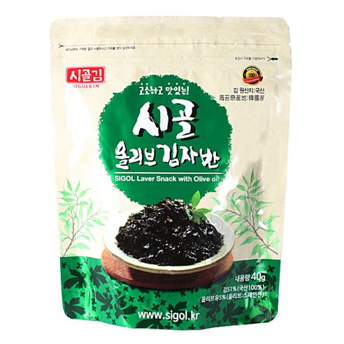 40g의 시골 올리브 김자반, 1개 시골김 40g의 시골 올리브 김자반, 1개 시골김