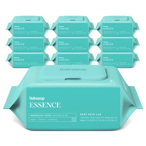 베베숲 에센스 아기물티슈 캡형 50평량, 50g, 70개입, 20개