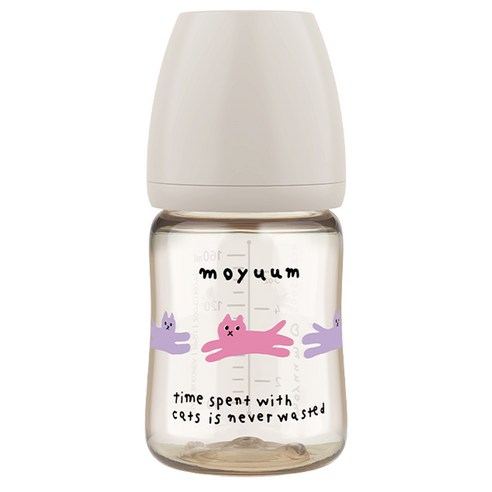 [모윰] PPSU 올인원 젖병 170ml 트리플팩 - 위드캣 에디션, 컬러 선택:그레이, 1개
