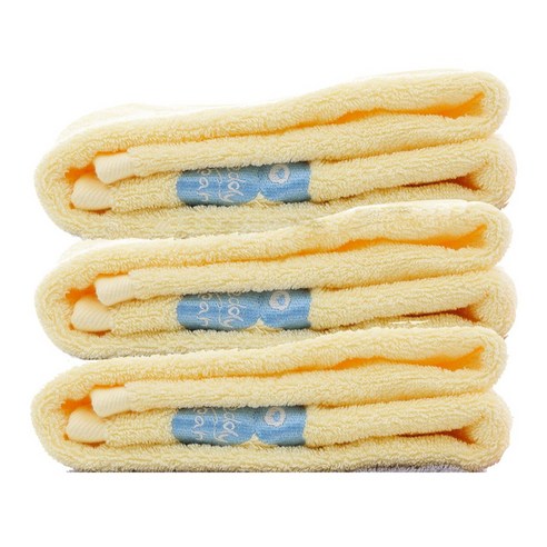 TR테디베어 트리플 두줄 테디 연사 세면타월 170g 30수 코마사, 옐로우, 3개