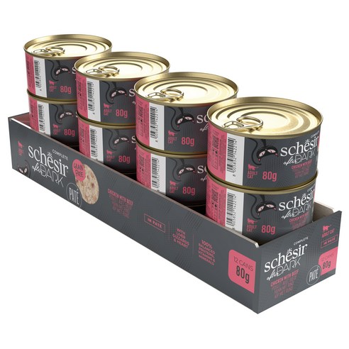 스케지어 어덜트용 쉐지애 애프터다크 파테 닭&소고기 고양이 주식캔, 닭+소고기, 80g, 12개