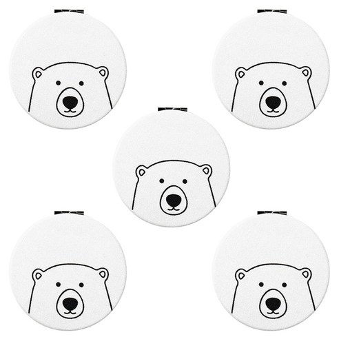 민화샵 패브릭 손거울, 5개, 곰