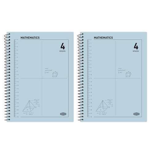 핑크풋 3000 4분할 수학 연습장, 블루, 2개