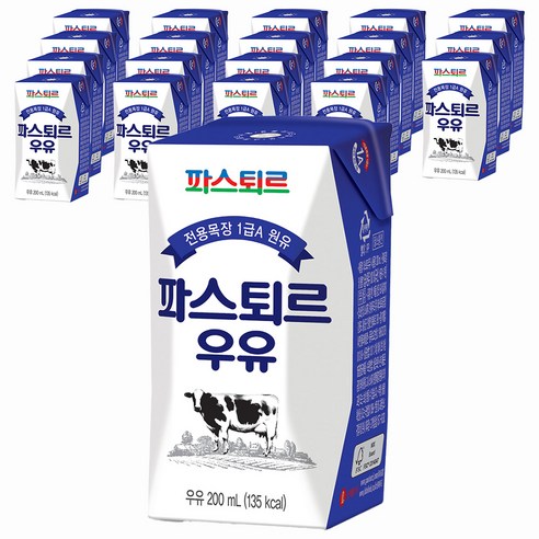 파스퇴르 전용목장 우유, 200ml, 20개