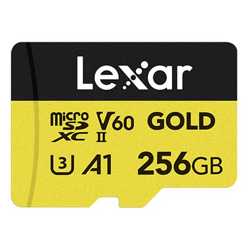 렉사 V60 4K 고프로 DJI UHS-II 매빅 드론 액션캠 전용 마이크로SD 메모리카드 GOLD LMSGOLD256G-BNNNG, 256GB, 1개