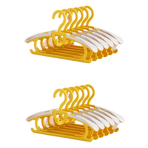 재니홈 유아용 논슬립 옷걸이, 옐로우, 10개