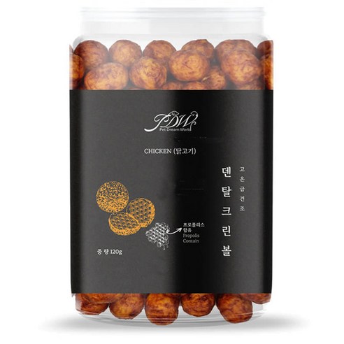 강아지 덴탈 크린 볼 간식, 닭고기, 120g, 1개