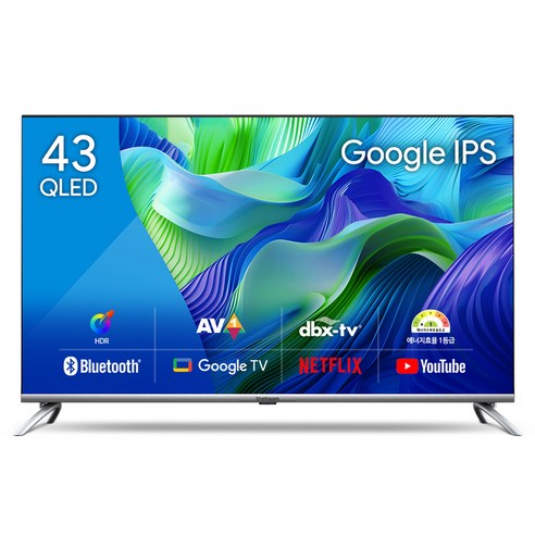 더함 FHD QLED 제로베젤 구글 OS 스마트TV, 109cm(43인치), NA431QLED IPS SH 2024C, 스탠드형, 고객직접설치