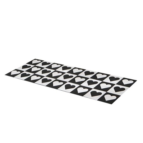 바이빔 빨아쓰는 욕실 주방 소프트 규조토 발매트 45 x 120 cm, 하트체커, 1개