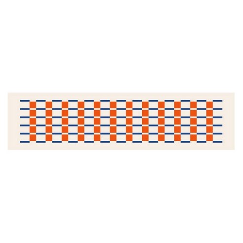 바이빔 빨아쓰는 욕실 주방 소프트 규조토 발매트 45 x 200 cm, 체크스퀘어 블루, 1개