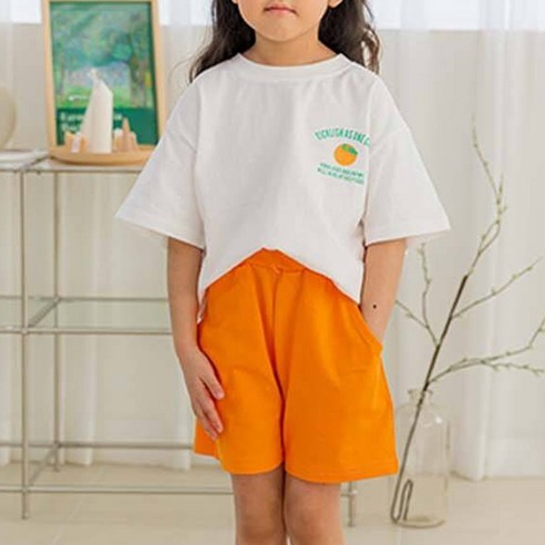 바브키즈 오렌지 상하의 세트 13호, 사이즈, 아이보리, 아이보리 섬네일