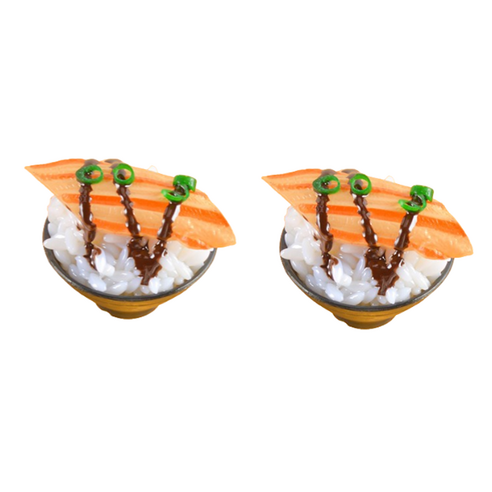 리나블루 일식당 덮밥 돈부리 모형 5cm 2p, 연어초밥