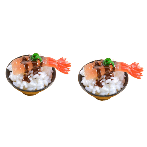 리나블루 일식당 덮밥 돈부리 모형 5cm 2p, 새우초밥1