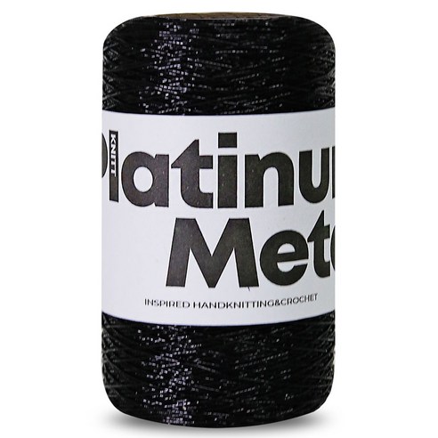 니뜨 플래티넘 메탈 뜨개실 100g, 블랙, 1개