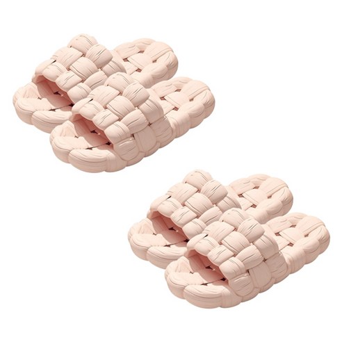 여성용 블럭마트 퀼팅 욕실화, 핑크, 2개