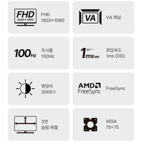 눈부신 가성비, 주연테크 FHD 100Hz 화이트 모니터로 시각적 경험을 업그레이드하세요!