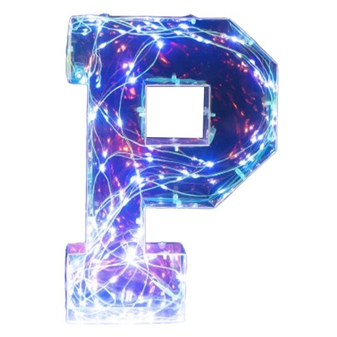 아트조이 LED 홀로그램 레터링 파티용품 알파벳 P, 혼합색상, 1개