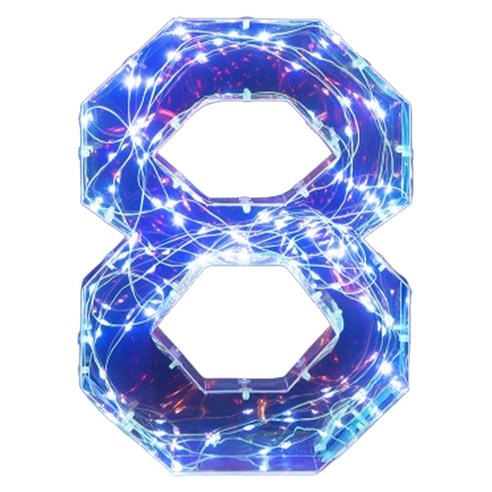 아트조이 LED 홀로그램 레터링 파티용품 숫자 8, 혼합색상, 1개