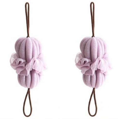 쭉쭉 늘어나 플라워 슬링 샤워볼 때수건, 퍼플, 1개입, 2개