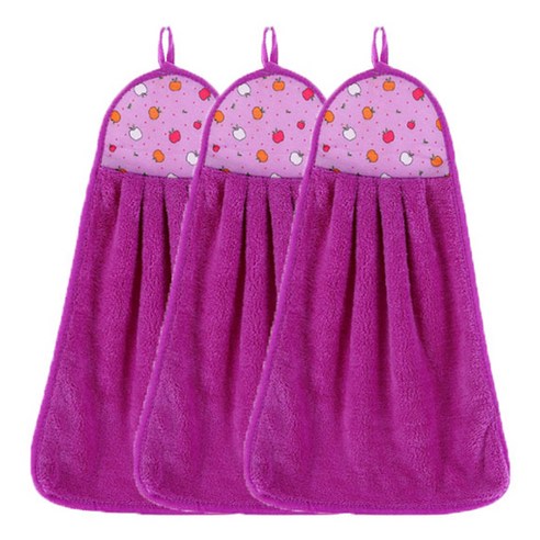소니오 컬러 애플 소프트 핸드타월 32 x 46 cm, 06 퍼플, 3개