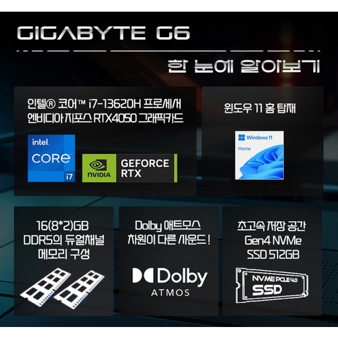 게이머의 꿈 현실화: 기가바이트 2024 게이밍 G6로 몰입감 넘치는 게임 세계로 뛰어들자!