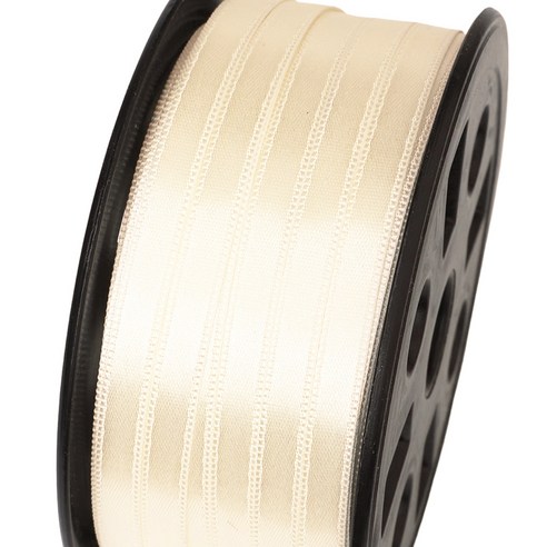 포장넷 공단기본 선물포장 리본끈 6mm, 03 아이보리, 1개, 90m