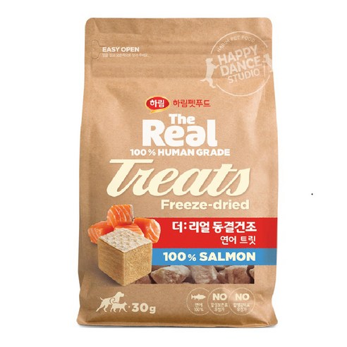 하림더리얼 강아지 동결건조 트릿, 북어맛, 30g, 8개