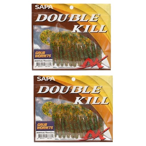 싸파 더블킬 루어 낚시 GRUB 웜 미끼 7.5cm 12p, DKGW75-83, 36g, 2개