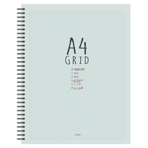 톡톡팬시 A4 그리드 스프링 노트, 민트, 1개