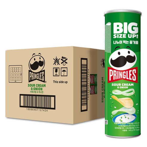 프링글스 사워크림 앤 어니언, 142g, 12개