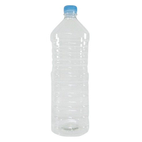 생수 용기 사각 페트병 + 파랑 캡 30cm, 1.8L, 20개