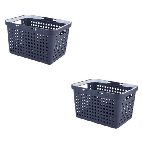 블럭마트 주방 손잡이 보관 바구니 27 x 19.5 x 14.5 cm, 차콜, 2개