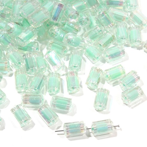 알로데 컬러 고드름 시럽 구슬 DIY 비즈 12 x 7 mm 50p, C01 그린, 4개