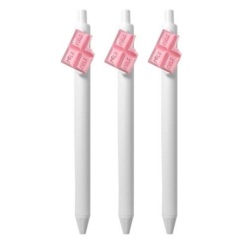 큐티파츠 젤펜 초콜릿 0.5mm, 핑크, 3개