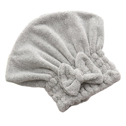 블루밍 벨벳 헤어타올 터번 34 x 28 cm, 그레이, 1개