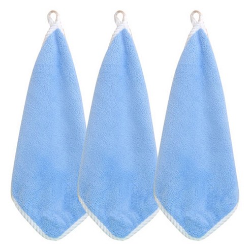 소니오 부드러운 사각 핸드타월 30 x 30 cm, 03 블루, 3개