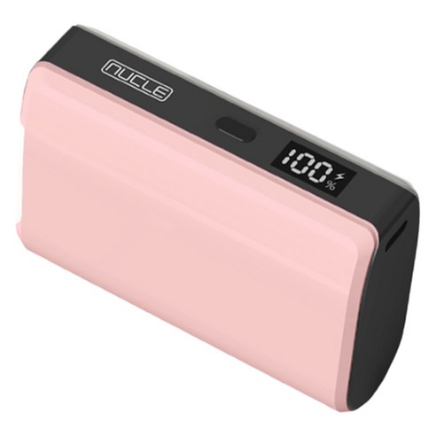 뉴클 컴팩트 포켓 대용량 PD 고속충전 22.5W 보조배터리 10000mAh USB C / A타입, NCPB-10KPD-14-LGC, 핑크 스피디보조배터리