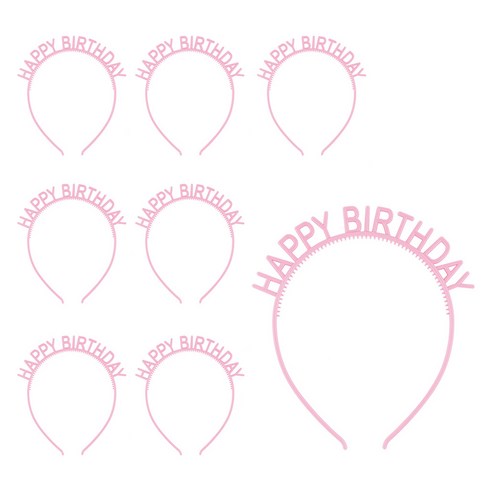 파티쇼 PVC 생일 머리띠, 핑크, 8개