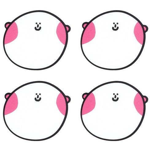 플라라 드로잉 티코스터 4p 세트, 얼굴, 1세트