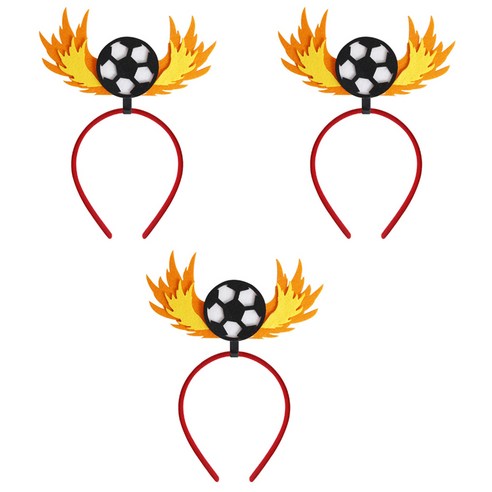알로데 축구 응원 소품 파티용 머리띠 3P 1세트 08 불꽃축구볼, 3개