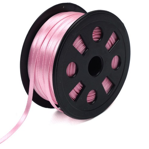 뭉구 프리미엄 유광 단면 공단 리본 5mm, 28 진핑크, 1개, 90m